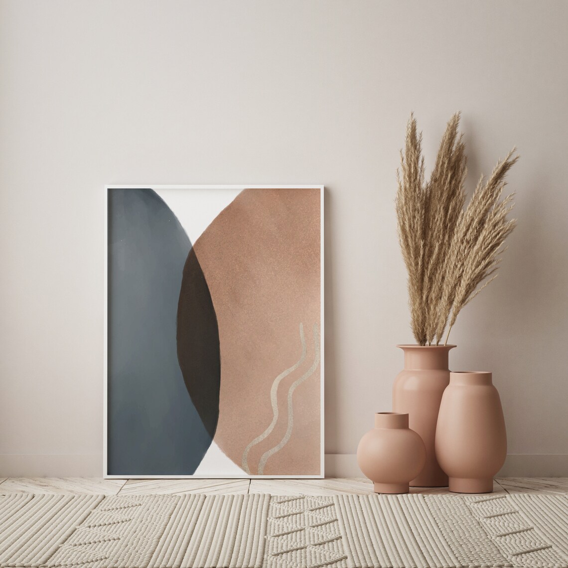 Earth tone abstract wall art. Minimalist wall art for living | Etsy