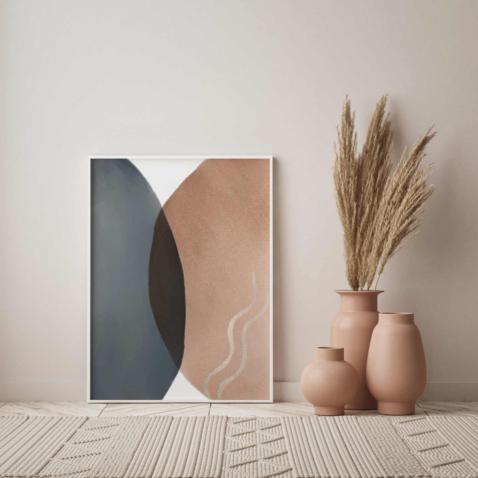 Earth tone abstract wall art. Minimalist wall art for living | Etsy