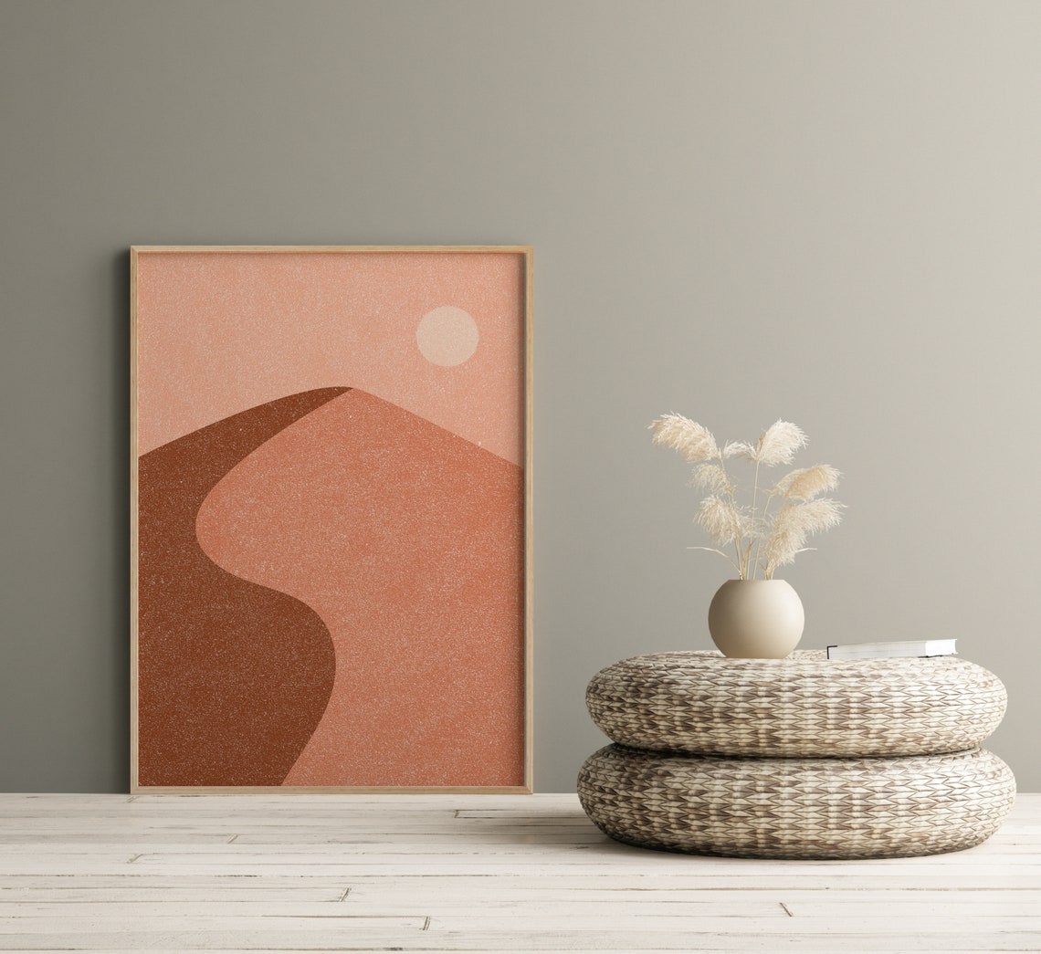 Boho desert wall art Desert art print Neutral boho art Etsy