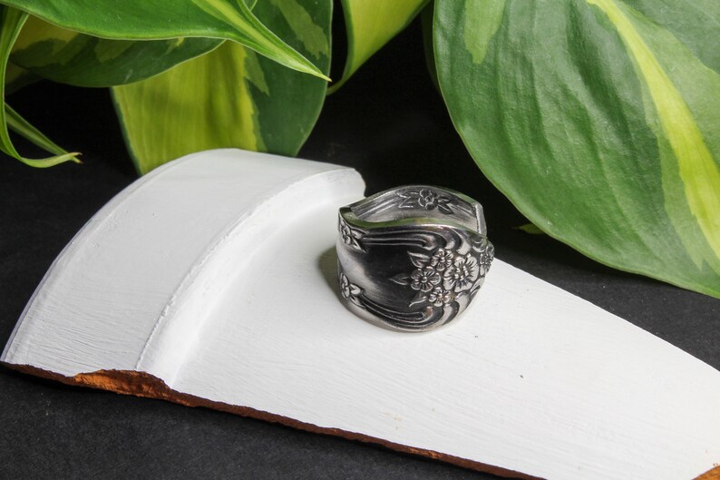 vintage rings Unique Spoon Ring handmade Cecilia stainless steel Spoon rings floral rings Shop Wild Hope silverware rings