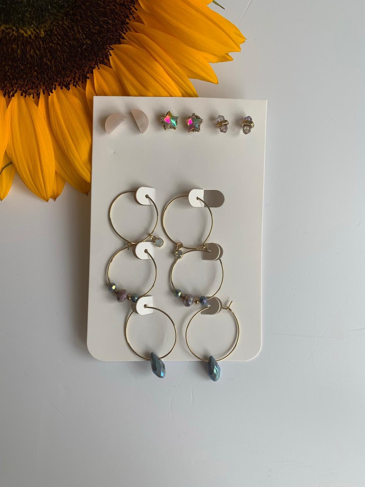 Earrings Set 6 For Multiple Piercings Huggie Hoop Gold Etsy