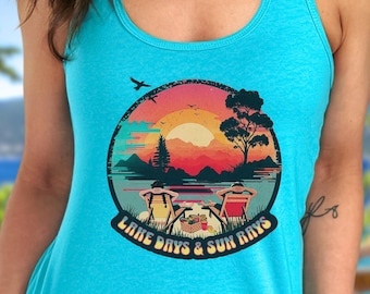 Lake Days Racerback Tank Top: Summer Boating Shirt