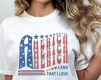 Retro America Comfort Colors T-shirt: Oversized Patriotic USA Tee