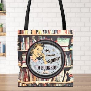 Torba na książki Zabawna torba Bookworm Book Club Torba Bookish Przepraszam, że jestem zajęty Torba na prezent dla miłośnika książek Prezent dla nauczyciela Bibliotekarza