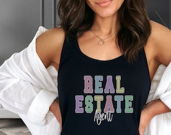 Realtor Tank Top: Real Estate Agent Racerback, Slim Fit