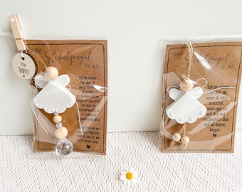 Schutzengel Sonnenfänger & Anhänger – Personalisiertes Geschenk Mutmacher, kleiner Schutzengel für dich, Kristall Fensterdeko, Taufgeschenk