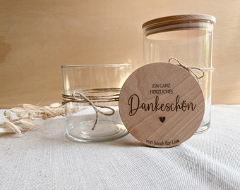 personalisiertes Vorratsglas Dankeschön I Geschenkidee Geburtstag I Geldgeschenk Gutschein I Kleinigkeit I Geschenk I Beste Freundin I Danke