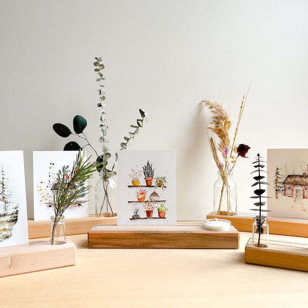 B-Ware Holz- Kartenhalter in verschiedenen Varianten -Fotoleiste, Bilderrahmen,Weihnachtsgeschenk, Mitbringsel, Teelichtglas, Teelichthalter