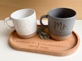 Wedding gift set | Tray with engraving | Cups I personalized I Decorative tray | Ceramic mug I Mister and Miss I Wedding gift