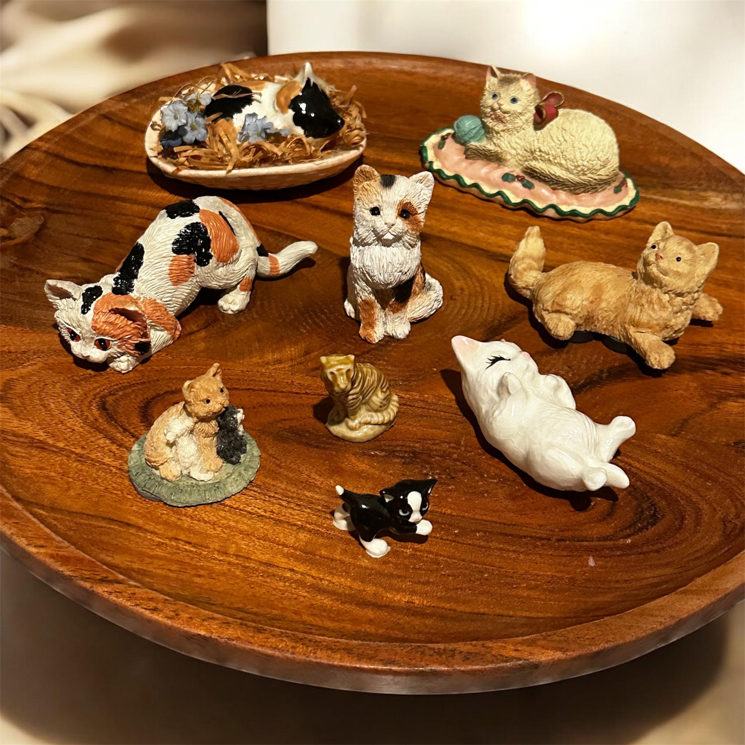 MOSSER GLASS モッサーグラス　座り猫のフィギュア　レア色　美品 Vintage Mosser Glass Cat on Nest Carnival Oil Slick Salt Or