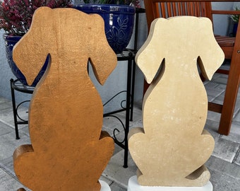 Dog and Cat Solid Wood Silhouettes for porch decor.