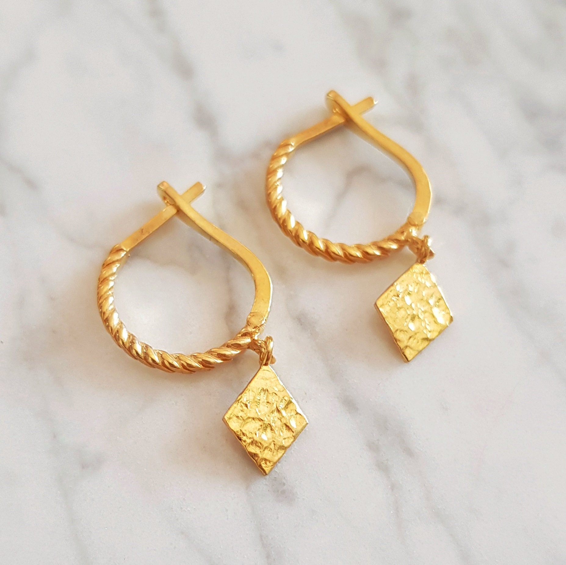 Diamond V Hoop Earringhandmade 925 Silver18k Gold Platinated Etsy UK