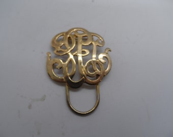 Vintage Gold Tone Abstract Design Brooch