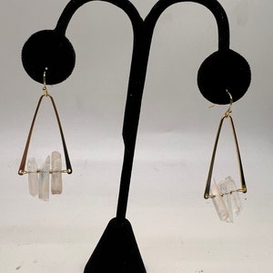 Vintage Gold Tone Earrings with Crystals