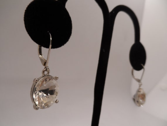 Vintage Fashion Earrings Silver Toned Dangles - image 2