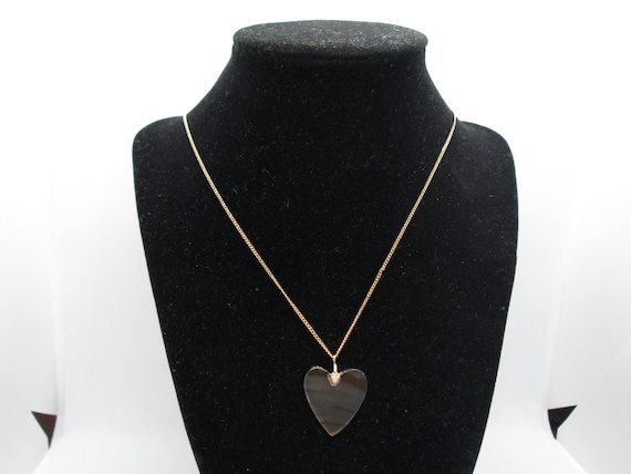 Vintage Necklace with Acrylic Heart Pendant