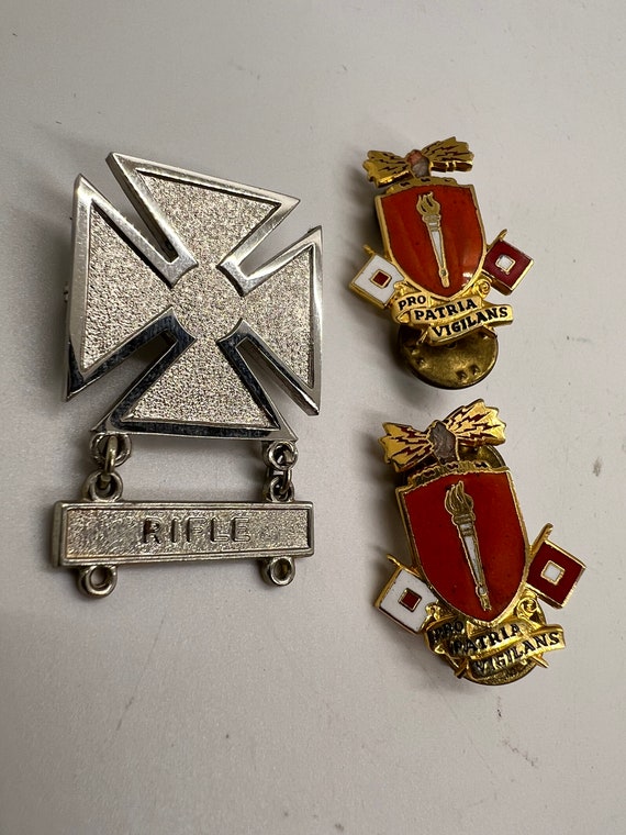 Vintage Set of Three Military Pins