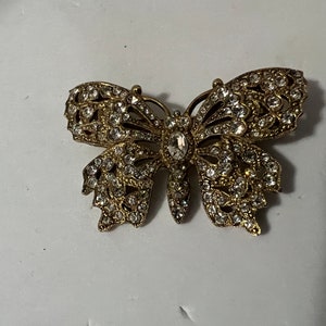 Vintage Gold Toned Butterfly Brooch