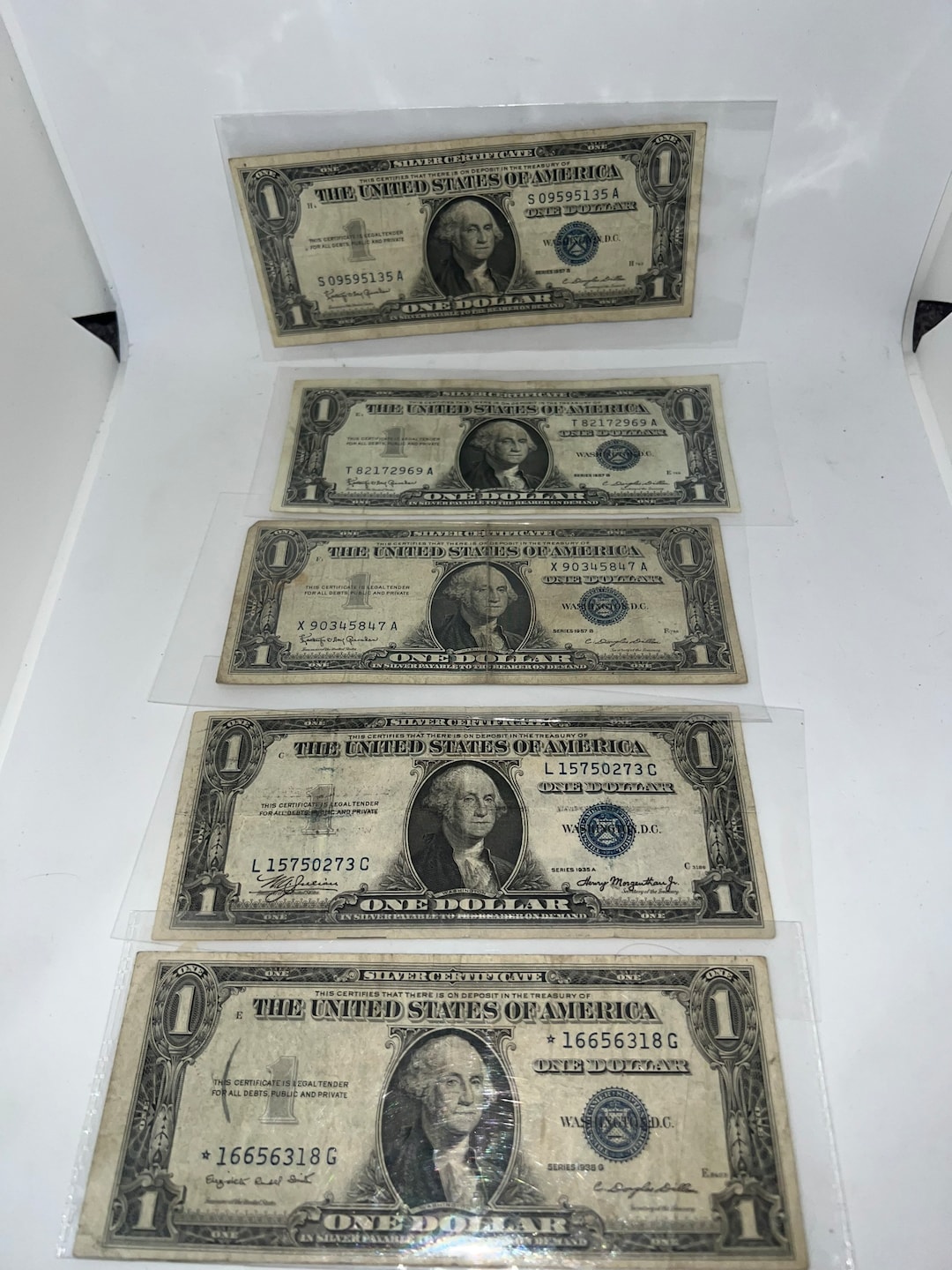 Vintage Set of 5 Dollar Bills Blue Sealed - Etsy