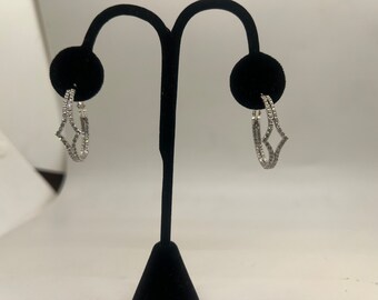 Vintage Silver Tone Hoop Earrings