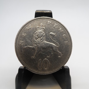 United Kingdom New 10 Pence Coin Dated 1976 , Vintage British Currency, Perfect for Coin Ring
