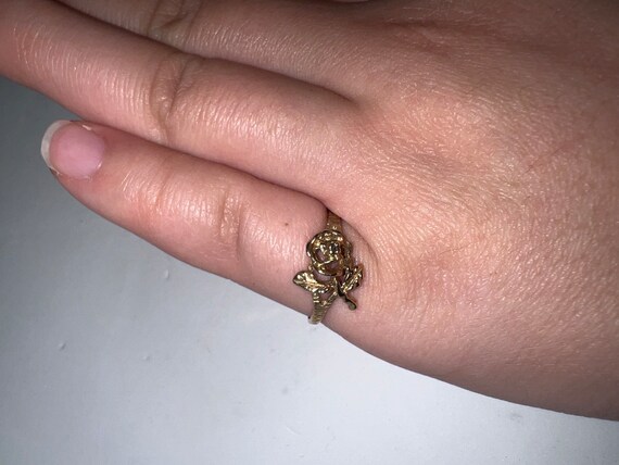 Vintage 10K Gold Rose Ring - image 7