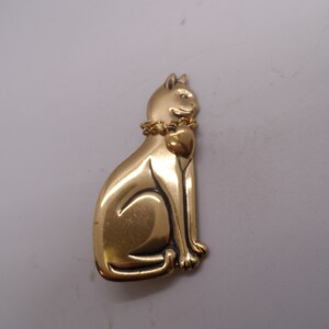 Vintage Gold Toned Cat Brooch