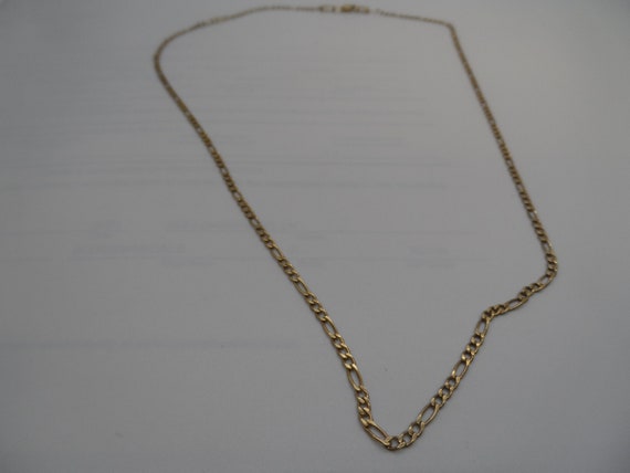 Vintage Figaro 14k Gold Plated Necklace, 22" long… - image 3