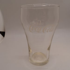 Vintage Glass Coca Cola Cup with White Letters