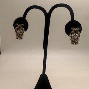 Vintage fashion earrings Bunnies in baskets surrounded by Easter eggs
