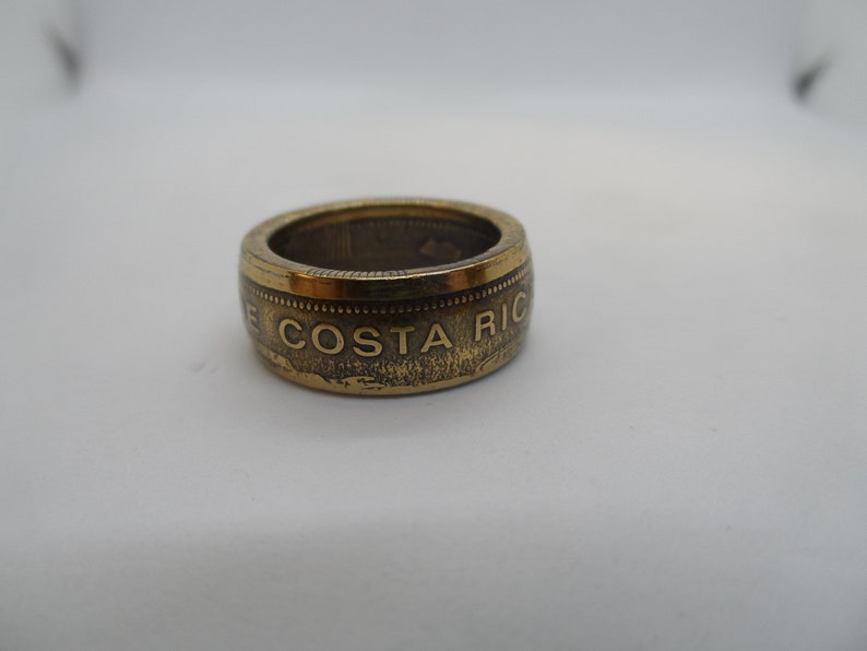 Costa Rica 100 Colones Coin Ring, Handcrafted From Circulated 1995 Coin ...
