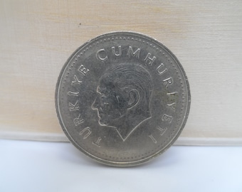 Turkey 1000 Lira Coin Dated 1990 Turkiye Cumhuriyeti, Vintage Turkish Currency, Perfect for Coin Ring