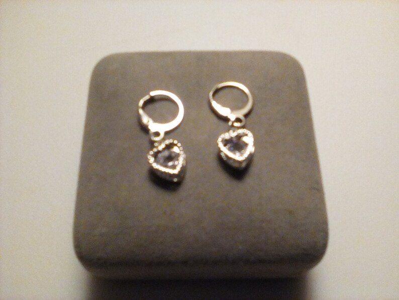 Cubic Zirconia Heart Earrings