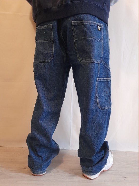 Vintage Cat Baggy Jeans Pants 90s Hip 