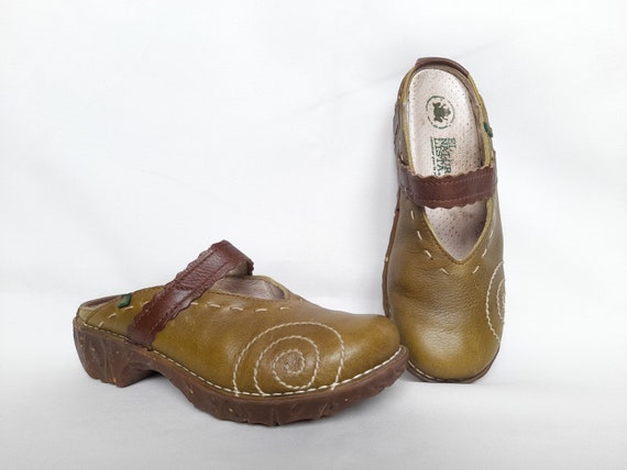monteren Openlijk decaan Buy Women's El Naturalista Mary Jane Mule Shoes Leather Dark Online in  India - Etsy
