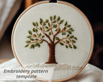 Minimalist Tree Embroidery Pattern: Beginner Hand Stitch (PDF Pattern)