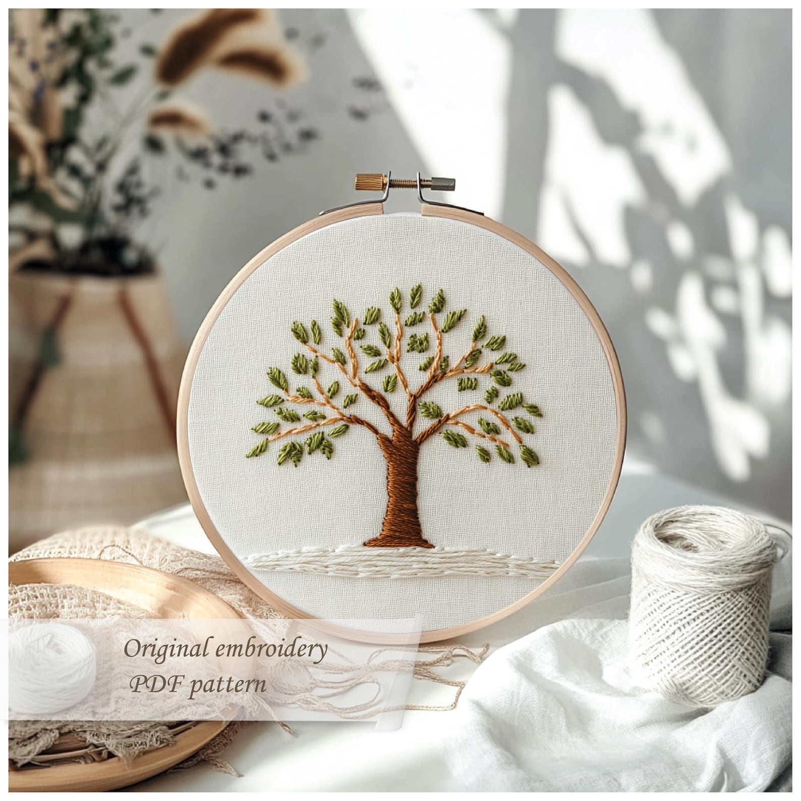 Minimalist Tree Embroidery Pattern: Beginner Hand Stitch (PDF Pattern ...