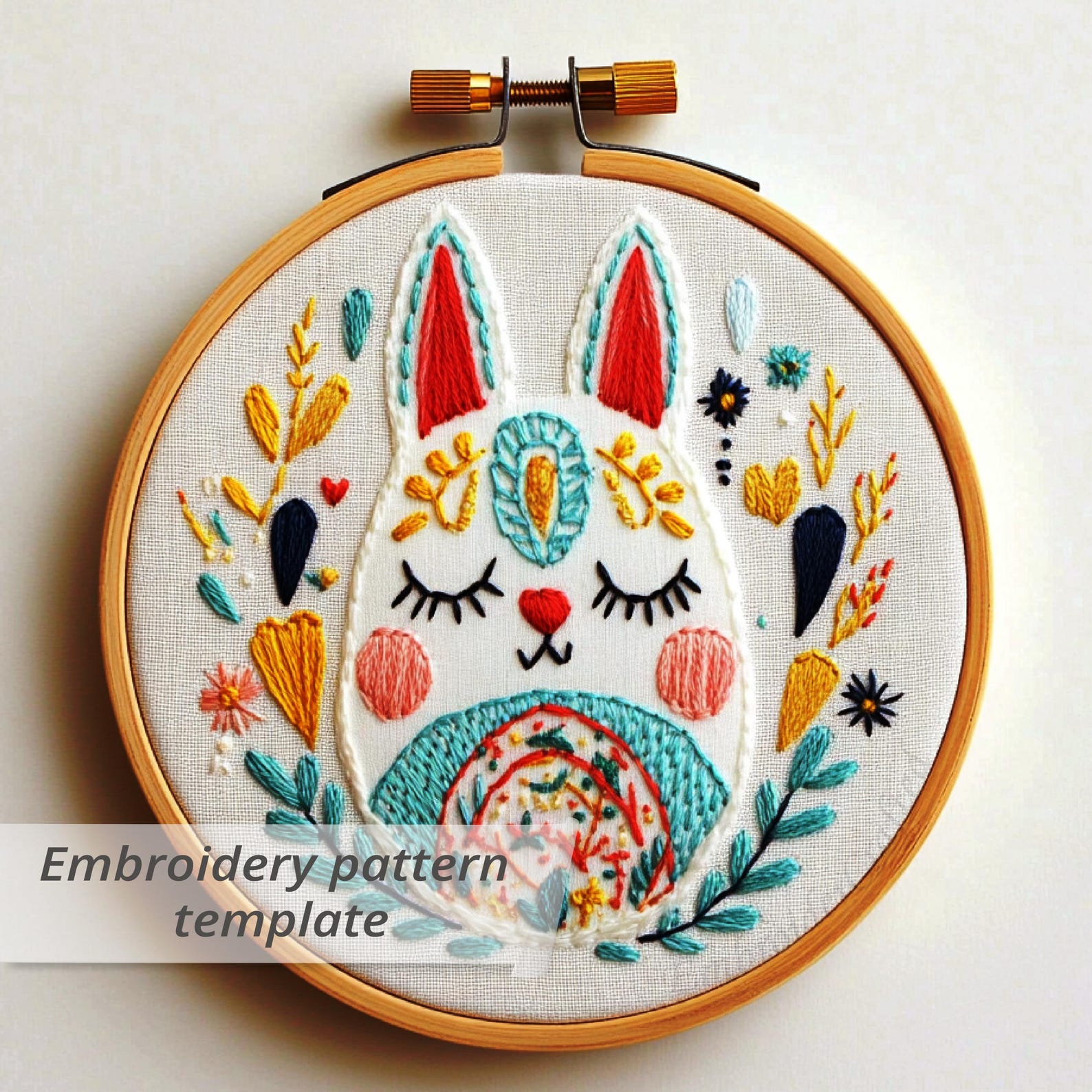 Easter Bunny Hand Embroidery Pattern – Bright Spring Design (PDF ...