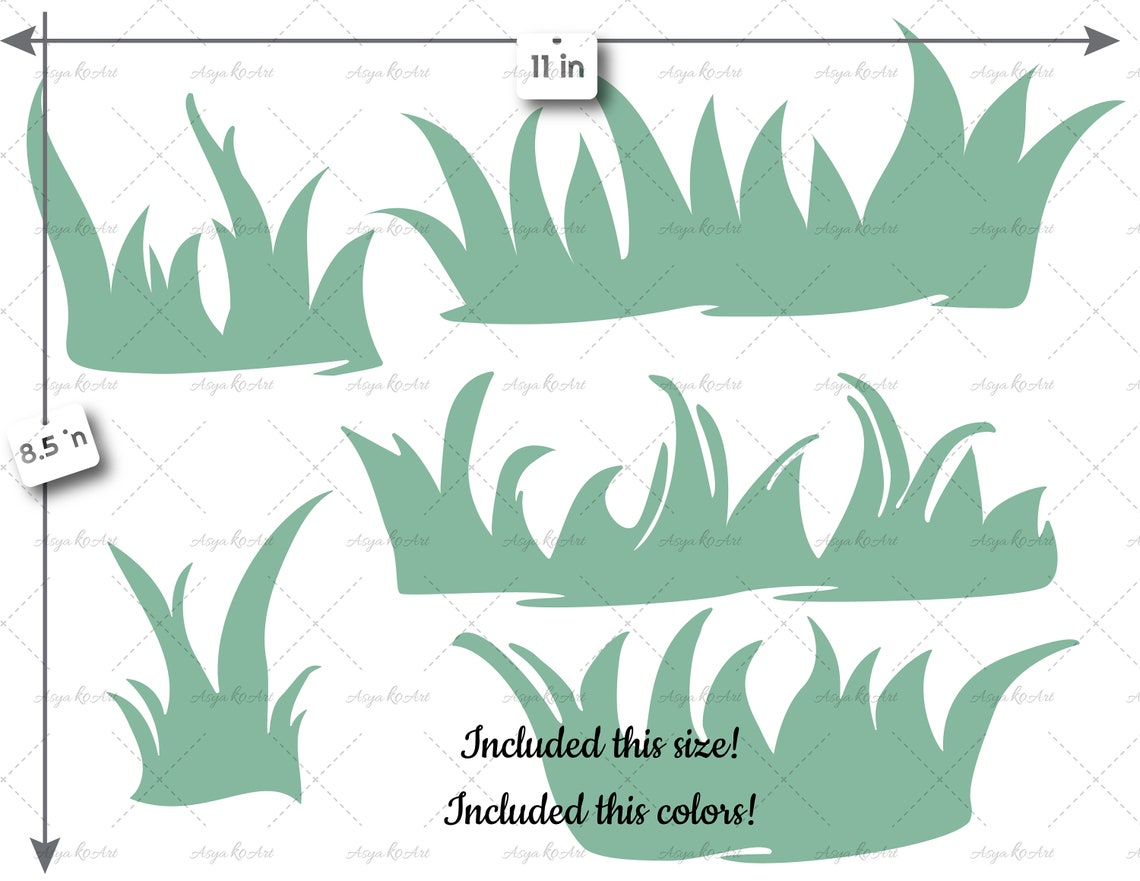 Grass SVG Grass Cute Cut File Easter Grass Silhouette for - Etsy