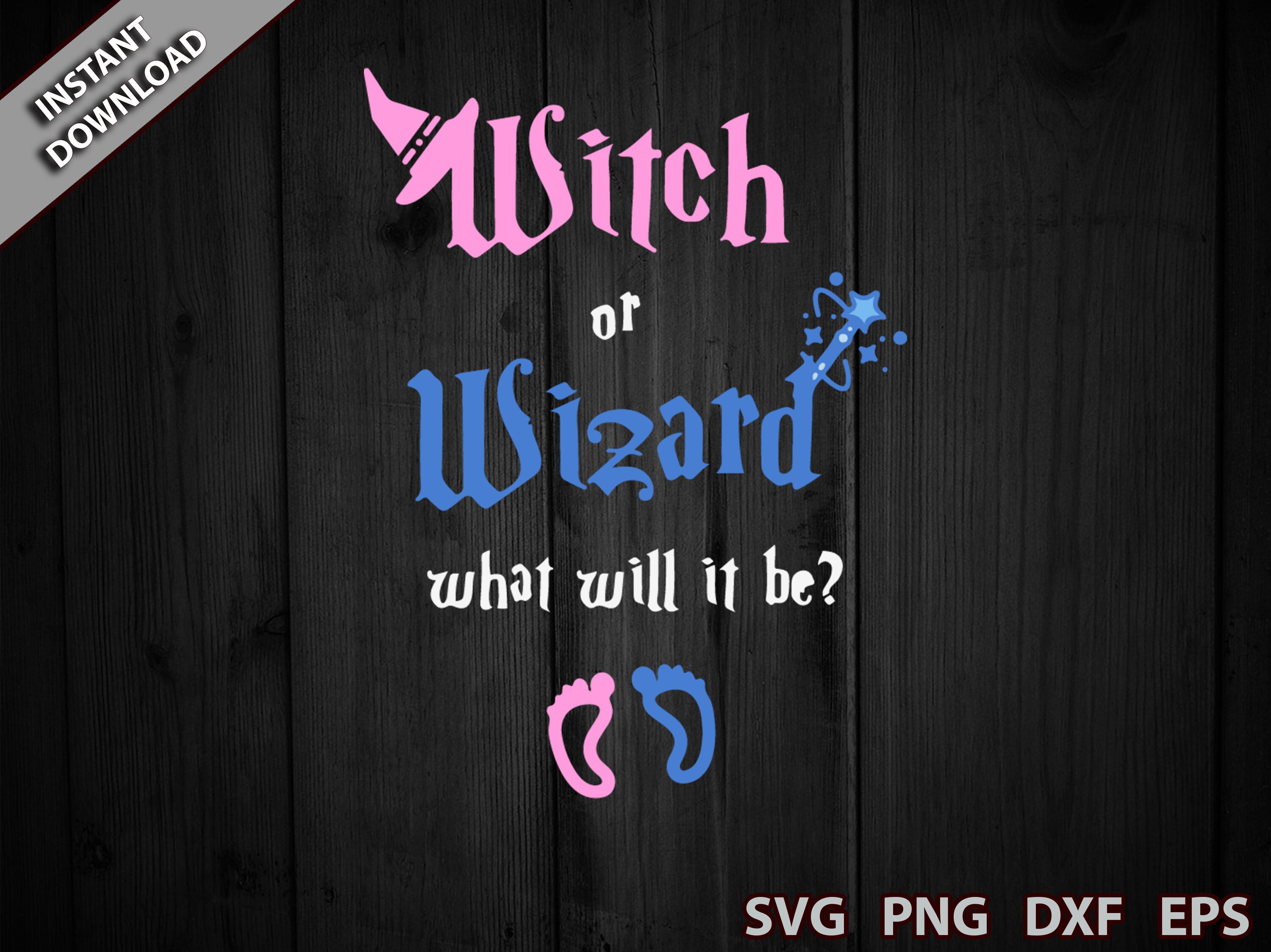 Witch or Wizard Svg Gender Reveal Party Svg He or She What Etsy
