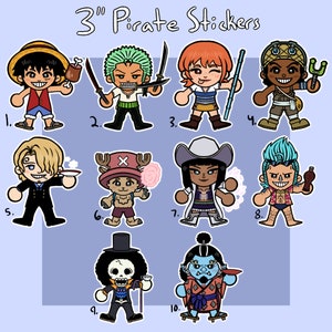 OP Pirate Anime Vinyl Stickers