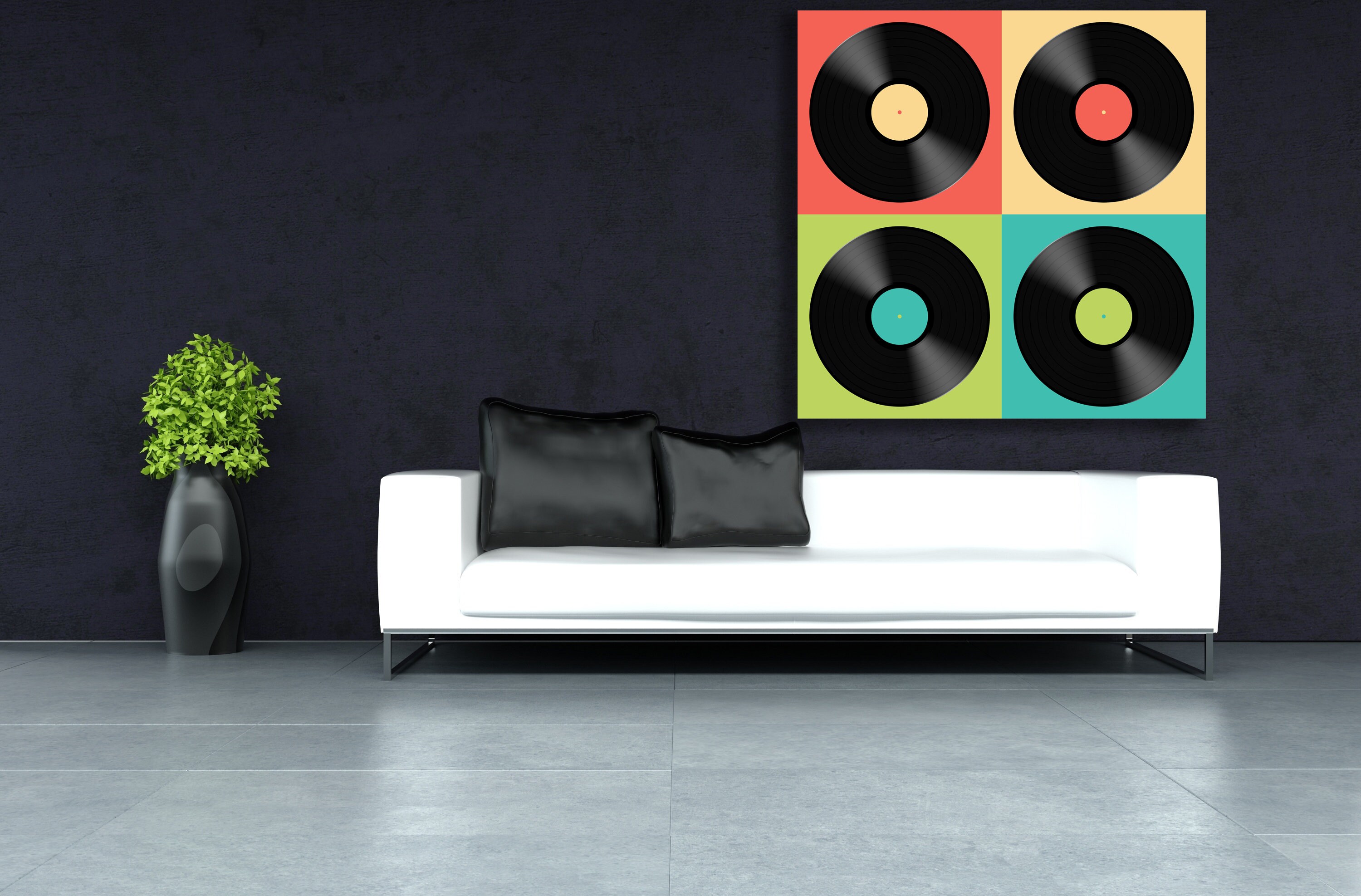 Vinyl Records Music wall decor Canvas Print Office Decor Etsy