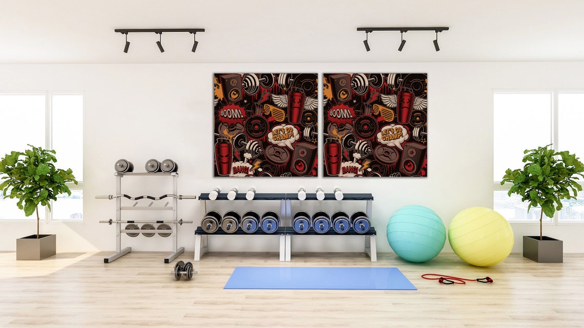 GYM Wall Art arte de gimnasio fitness canvas print gym wall Etsy