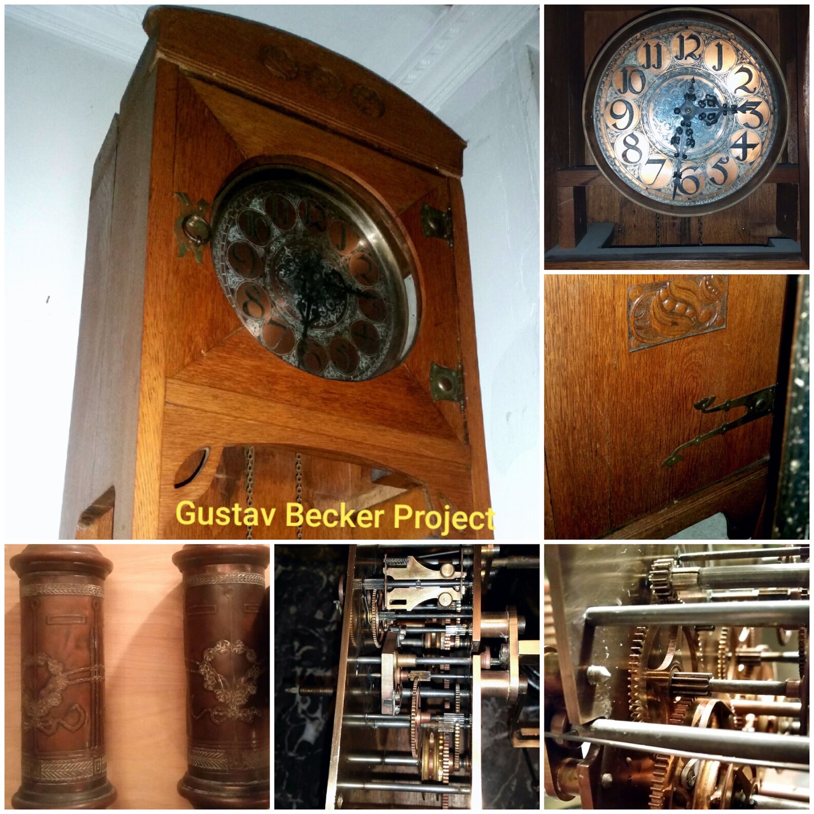 Antique 1800's Gustav Becker Grandfather Clock Etsy