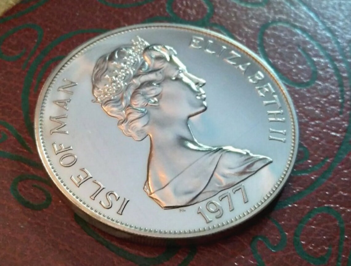 1977 Isle Of Man Pobjoy Mint Limited Edition Queens Silver Etsy