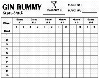rummy score cards etsy