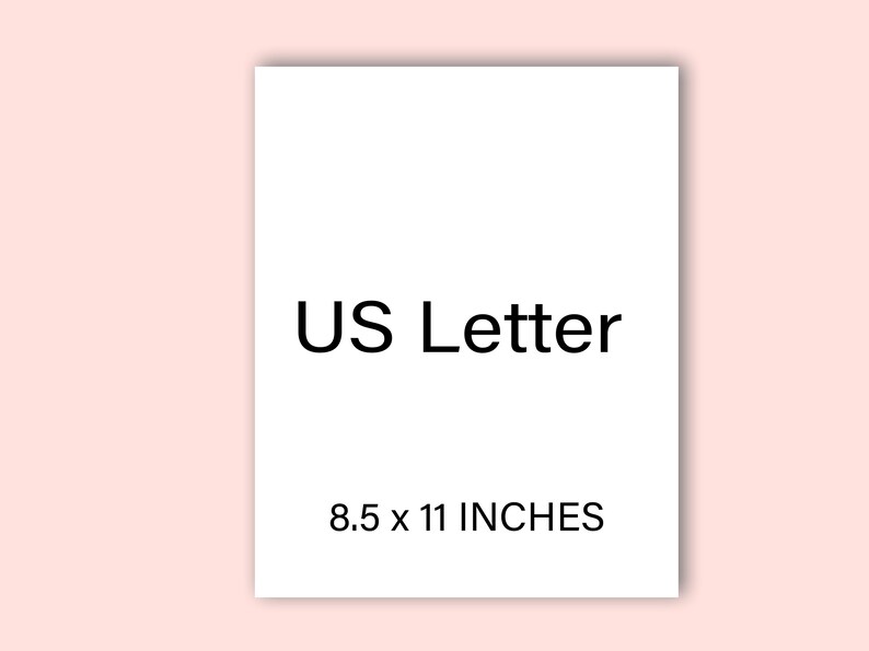 May include: A white sheet of paper with the text "US Letter 8.5 x 11 INCHES" printed on it.