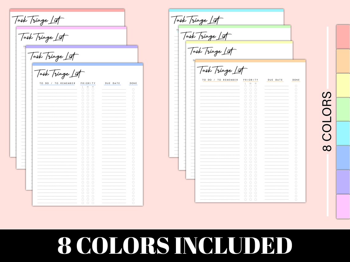 Printable Task Triage | to Do List | Task List | Triage List | Triage ...