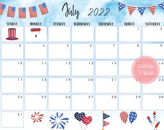 july calendar etsy