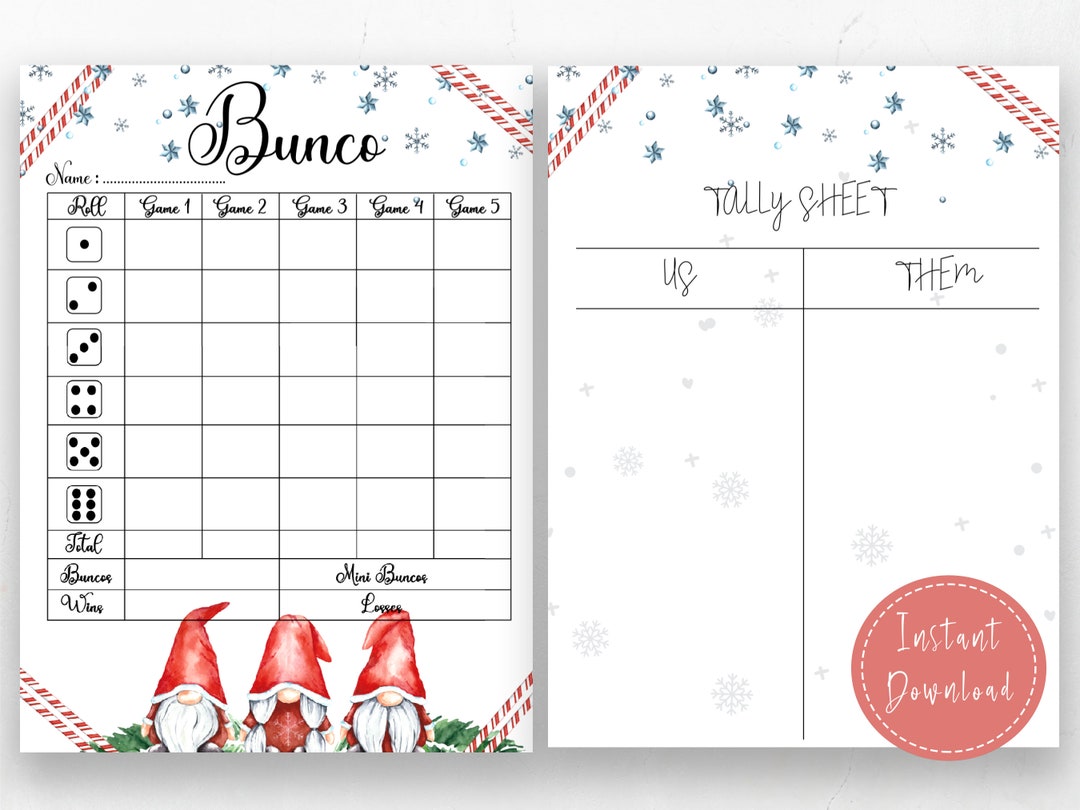 Christmas Bunco Score Card Bunco - Il 1080xN.4340560832 E8fs